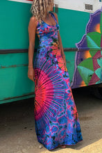 Load image into Gallery viewer, Barbie La Bamba Tie-dye Print Back Lace-up Stretch Maxi Dress