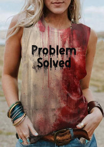 Bloody Problem Solved Halloween Print Tank Top