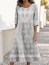 Load image into Gallery viewer, Women's Casual Round Neck Half Sleeve Contrast Print Dress