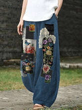 Load image into Gallery viewer, Women's Japanese Lace Patchwork Floral Embroidery Casual Wide Leg Pants