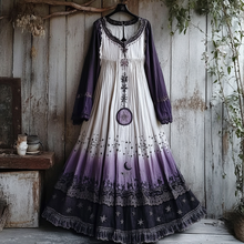 Load image into Gallery viewer, Women's Retro Tribal Star And Moon Gradient Design Long Dress