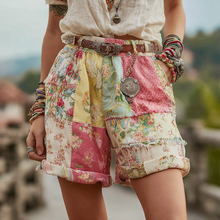 Load image into Gallery viewer, Women's Floral Patchwork Embroidered Casual Shorts