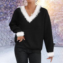 Load image into Gallery viewer, Women&#39;s Fluffy Holiday Waffle Sweatshirt.