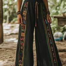 Load image into Gallery viewer, Bohemian Holiday Style Retro Linen Floral Ethnic Totem Print Casual Pants