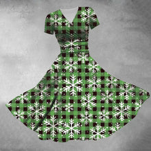 Load image into Gallery viewer, Retro Christmas Snowflake Print Maxi Dress