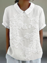 Load image into Gallery viewer, Vintage Floral Lace Embroidered Linen Blend Tunic