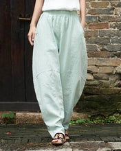 Load image into Gallery viewer, Cotton and Linen Loose Casual Pants for Women Spliced with Solid Color Pants