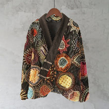Load image into Gallery viewer, Stitching Embroidery Floral Pattern Women's Kimono
