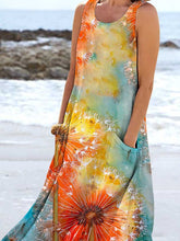 Load image into Gallery viewer, Women's Oil Painting Floral Pattern Tank Top Dress