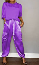 Load image into Gallery viewer, Women&#39;s Smooth Satin Half-sleeved Top and Pant Suit Two-piece