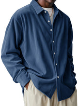 Load image into Gallery viewer, Men's Fashionable Corduroy Pit Fabric Long Sleeve Lapel Shirt