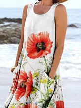 Load image into Gallery viewer, Women's Floral Art Print Pocket Casual Resort Comfort Maxi Dress