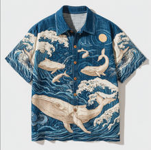 Load image into Gallery viewer, Ocean And Whale Elements Japanese Vacation Style Men's Short Sleeve T-shirt