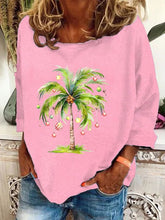 Load image into Gallery viewer, Women's Christmas Palm Tree Print Casual Sweatshirt