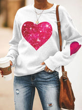 Load image into Gallery viewer, Women's Valentine's Day Glitter Love Heart Casual Sweatshirt