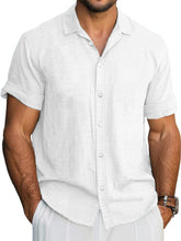 Load image into Gallery viewer, Men's Hawaiian Solid Lapel Short Sleeve Shirt