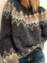 Load image into Gallery viewer, Mohair Coarse Knit Jacquard Women's Sweater