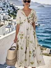 Load image into Gallery viewer, Women's Loose V-Neck Short Sleeve Floral Print Dress