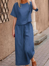 Load image into Gallery viewer, Casual and Loose Solid Color Set of Two Pieces