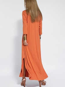 Casual Solid Color V-neck Comfortable Dress