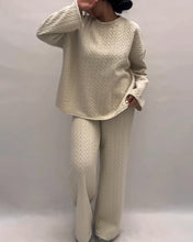 Load image into Gallery viewer, Casual Round Neck Top &amp; Pants Two-Piece Set