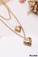 Load image into Gallery viewer, Gold Heart Pendant Layered Necklace