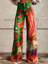 Load image into Gallery viewer, Women's Vintage Print Casual Wide Leg Pants