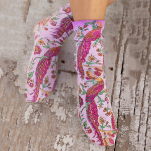 Abstract Creative Purple Floral Painting Art Comfy Socks