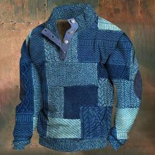 Load image into Gallery viewer, Wearshes Men's Retro Pattern Print Standing Collar Casual Sweatshirt