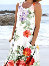 Load image into Gallery viewer, Women's Floral Art Print Pocket Casual Resort Comfort Maxi Dress