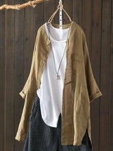 Load image into Gallery viewer, Women&#39;s Casual Pure Color Literary Cotton And Linen Shirt