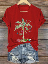 Load image into Gallery viewer, Women's Christmas Palm Tree Print T-Shirt