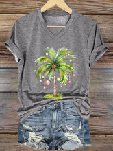 Load image into Gallery viewer, Women's Christmas Palm Tree Print T-Shirt