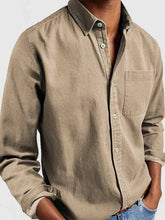 Load image into Gallery viewer, Men's Basics Vintage Washed 100% Cotton Pocket Long Sleeve Shirt
