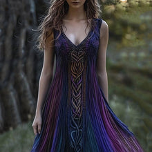 Load image into Gallery viewer, Vintage Viking Pattern Gradient Casual V Neck Tank Dress