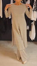 Load image into Gallery viewer, Women's Round Neck Long Sleeve Polka Dot Print Suit