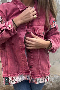 Vintage Patchwork Loose Pocket Denim Jacket