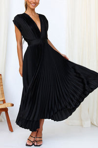 Hello Gorgeous Satin Pleated Midi Dress