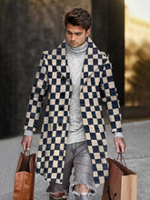 Load image into Gallery viewer, Men&#39;s fashion geometric print mid-length coat