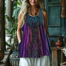 Load image into Gallery viewer, Vintage Celtic Mythology Gradient Lace Linen Tank