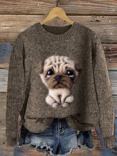 Load image into Gallery viewer, Lovely Pug Dog Wool Art Cozy Knit Sweater