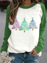 Load image into Gallery viewer, Women's Merry Christmas Tree Print Casual Sweatshirt