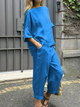 Load image into Gallery viewer, Women&#39;s Casual Cotton And Linen Suit