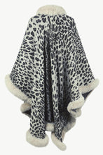 Load image into Gallery viewer, Leopard Print Fashionable Raw Edge Shawl Cape Cardigan