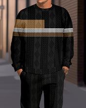 Load image into Gallery viewer, Men&#39;s Textured Jacquard Round Neck Casual Sports Set  022