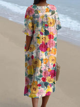 Load image into Gallery viewer, Women's Vintage Lovely Floral Art Print Flowy Dress