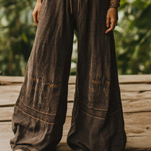 Load image into Gallery viewer, Bohemian Holiday Style Retro Linen Floral Ethnic Totem Print Casual Pants