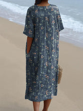 Load image into Gallery viewer, Petite Floral On Vine Pattern Printed Women's Flowy Dress