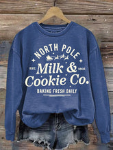 Load image into Gallery viewer, Women's Christmas Milk &amp; Cookie Co. Printed Casual Long-Sleeved Sweatshirt