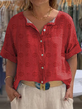 Load image into Gallery viewer, Women's Vintage Floral Pattern Art Print Front And Back Wear Short Sleeve Cotton Shirt